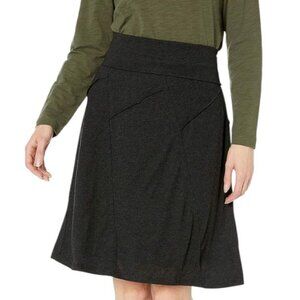 prAna Daphne Skirt Knee Length Charcoal Grey Cotton Blend Women's size Small